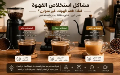 مشاكل استخلاص القهوة: لماذا طعم القهوة مر أو حامض وكيف تصلحه بسهولة؟