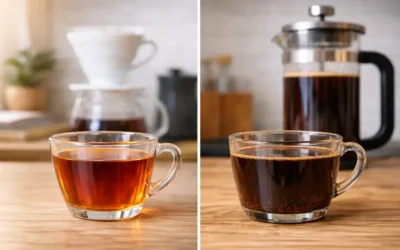 V60 vs French Press: أيهما أفضل لك فعلاً في المنزل؟